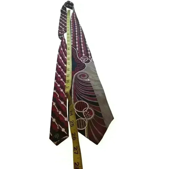 Retro Neck tie MCM Modernist Brutalist Silk Abstract Palatina Necktie Vintage - Picture 6 of 13